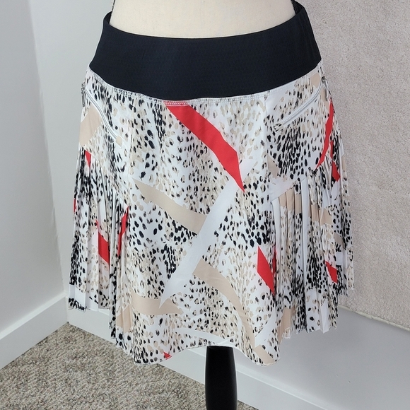 GGblue Luxe Sport Leopard Print Caddy Pleated Golf/Pickleball Skirt/Skort Sz M - Picture 1 of 12